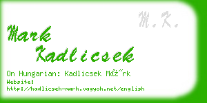 mark kadlicsek business card